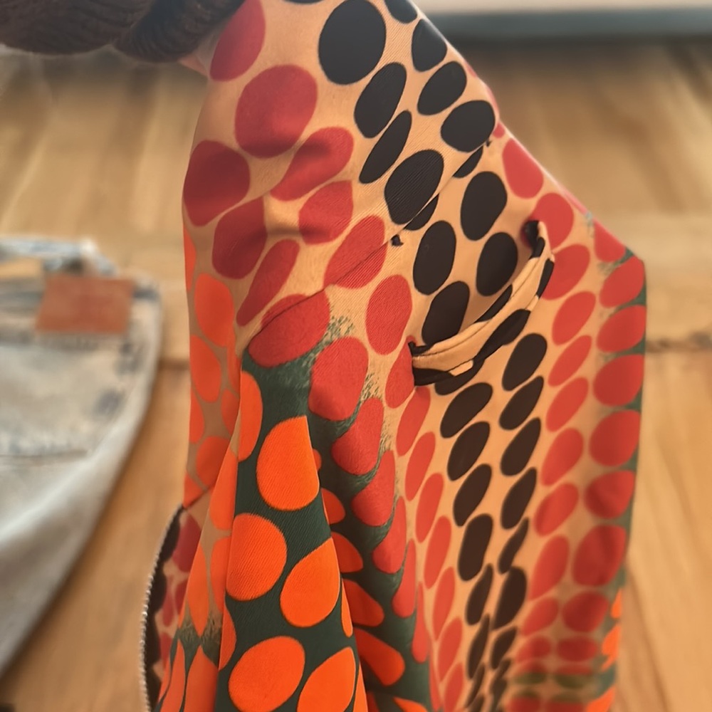 Jean Paul Gaultier Orange Teal Red Dot Print Long Sleeve Top - Picture 8 of 8